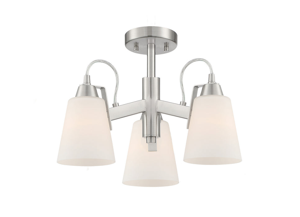 Minka-Lavery 3997-84 Three Light Semi Flush Mount, Brushed Nickel