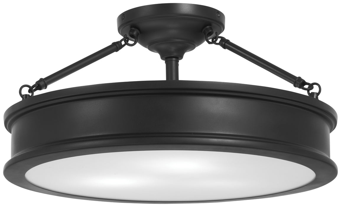 Minka-Lavery 4177-66A Three Light Semi Flush Mount, Coal