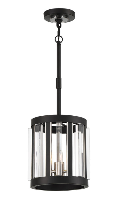 Minka-Lavery 5490-729 Three Light Pendant, Sand Coal And Polished Nickel