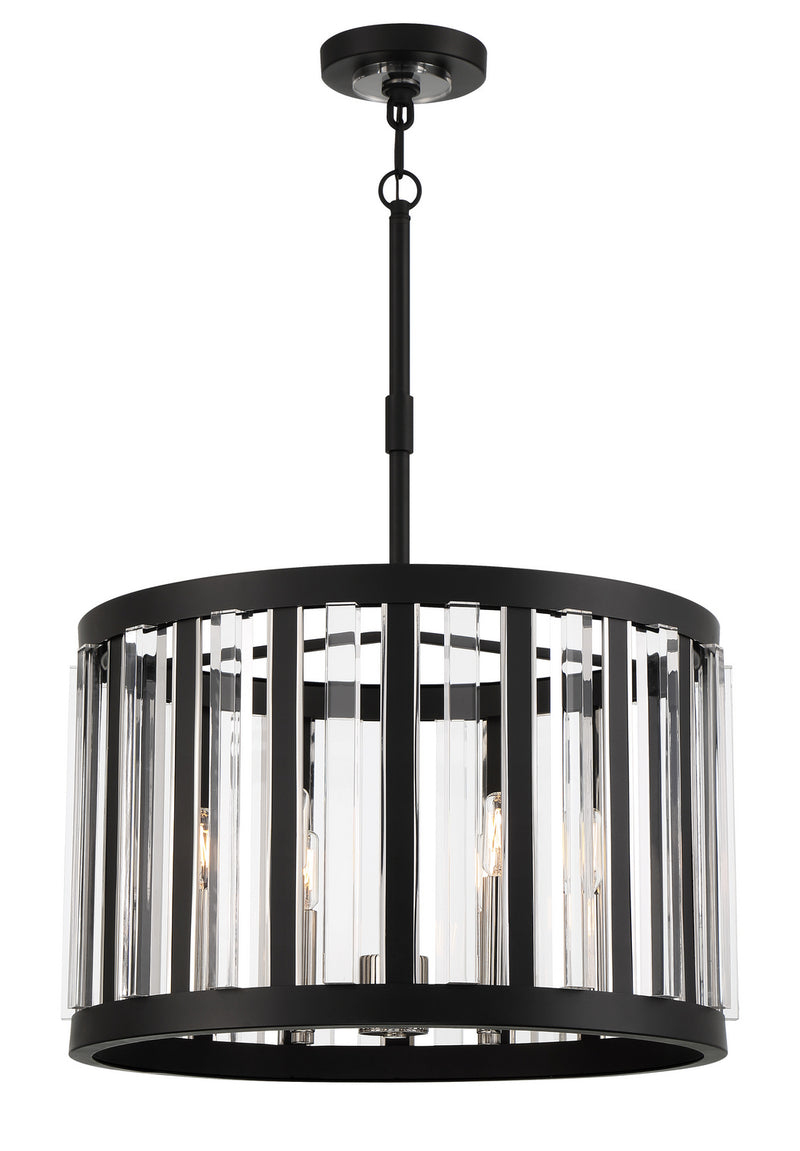 Minka-Lavery 5496-729 Six Light Chandelier, Sand Coal And Polished Nickel