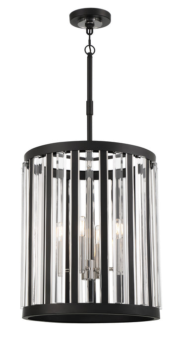 Minka-Lavery 5497-729 Four Light Pendant, Sand Coal And Polished Nickel