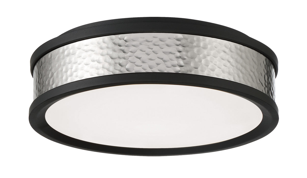 Minka-Lavery 717-1-691-L LED Flush Mount, Coal With Brushed Nickel