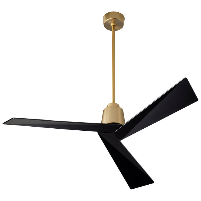 Oxygen 3-113-1540 54" Ceiling Fan, Aged Brass W/ Black Blades