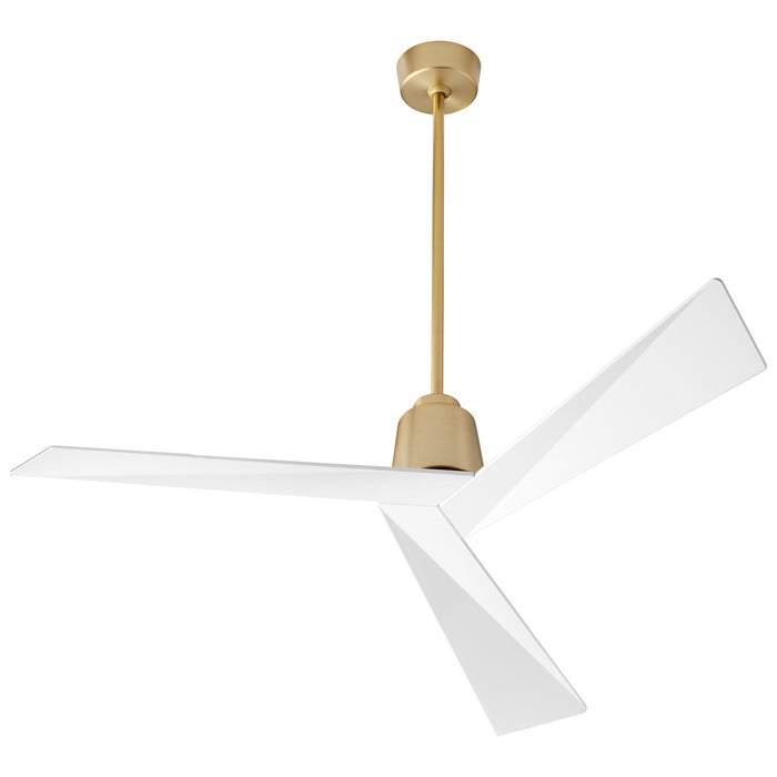 Oxygen 3-113-640 54" Ceiling Fan, Aged Brass W/ White Blades