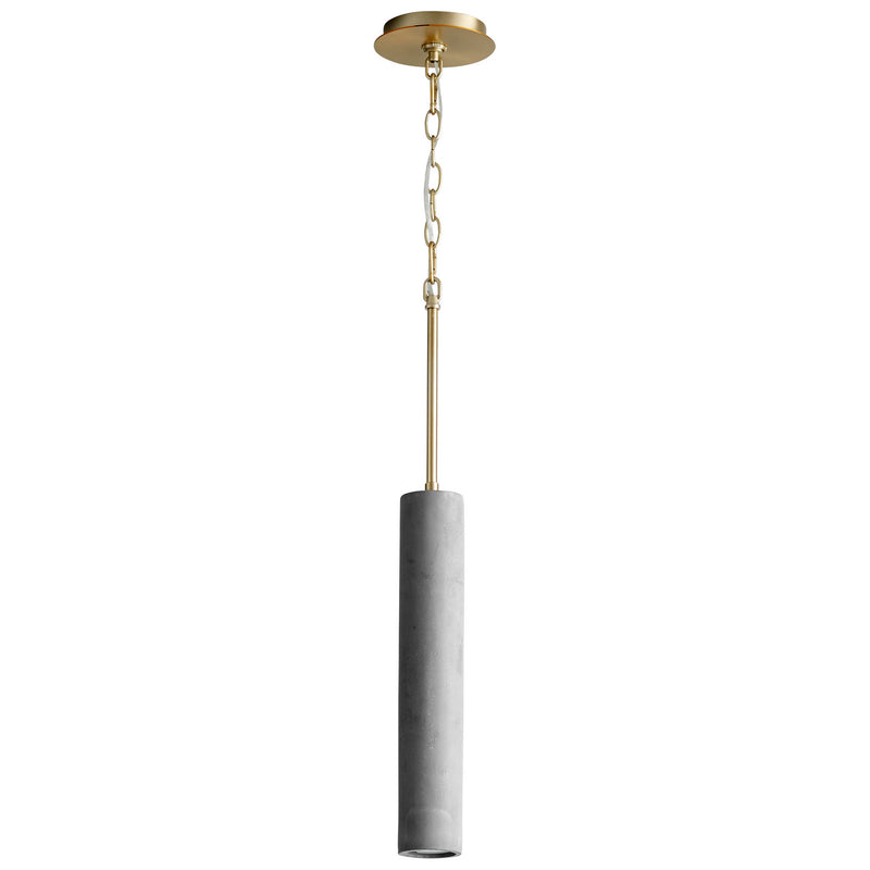 Quorum 3-614-1540 LED Pendant, Dark Gray|Aged Brass