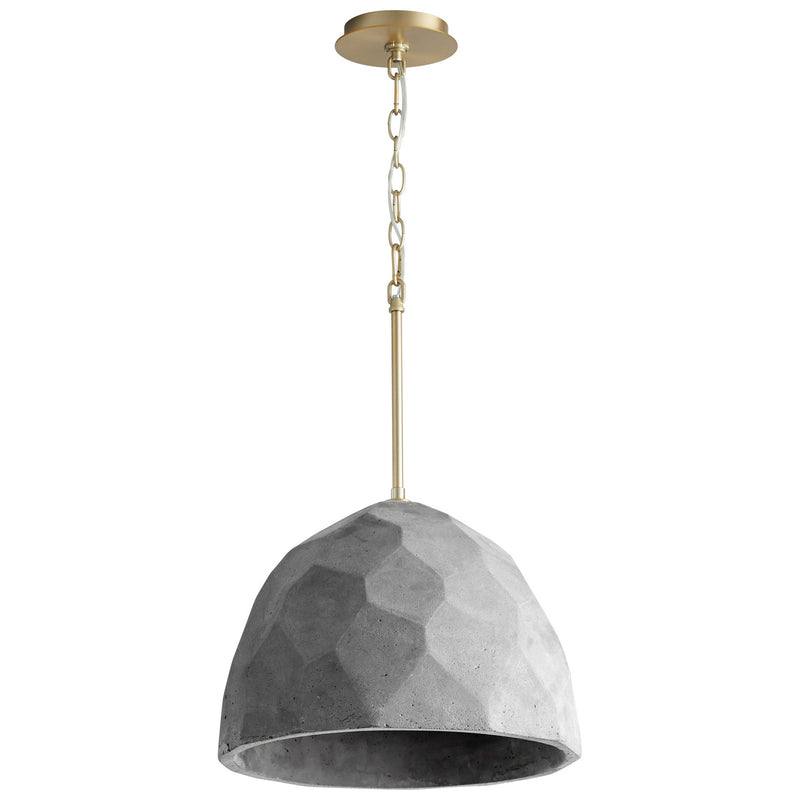 Quorum 3-663-1540 LED Pendant, Dark Gray|Aged Brass