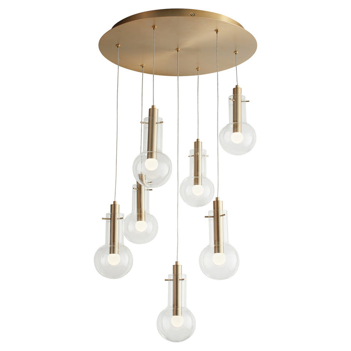 Oxygen 3-674-40 LED Pendant, Aged Brass