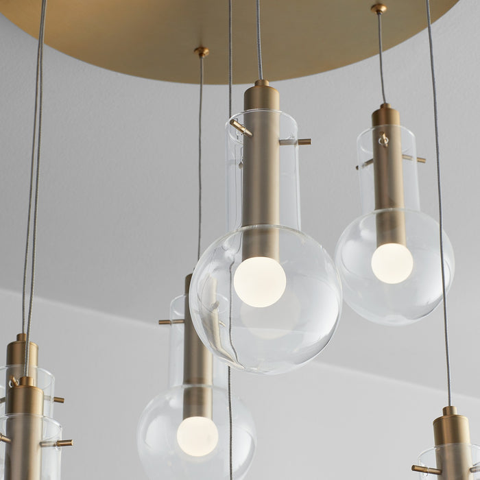 Oxygen 3-674-40 LED Pendant, Aged Brass