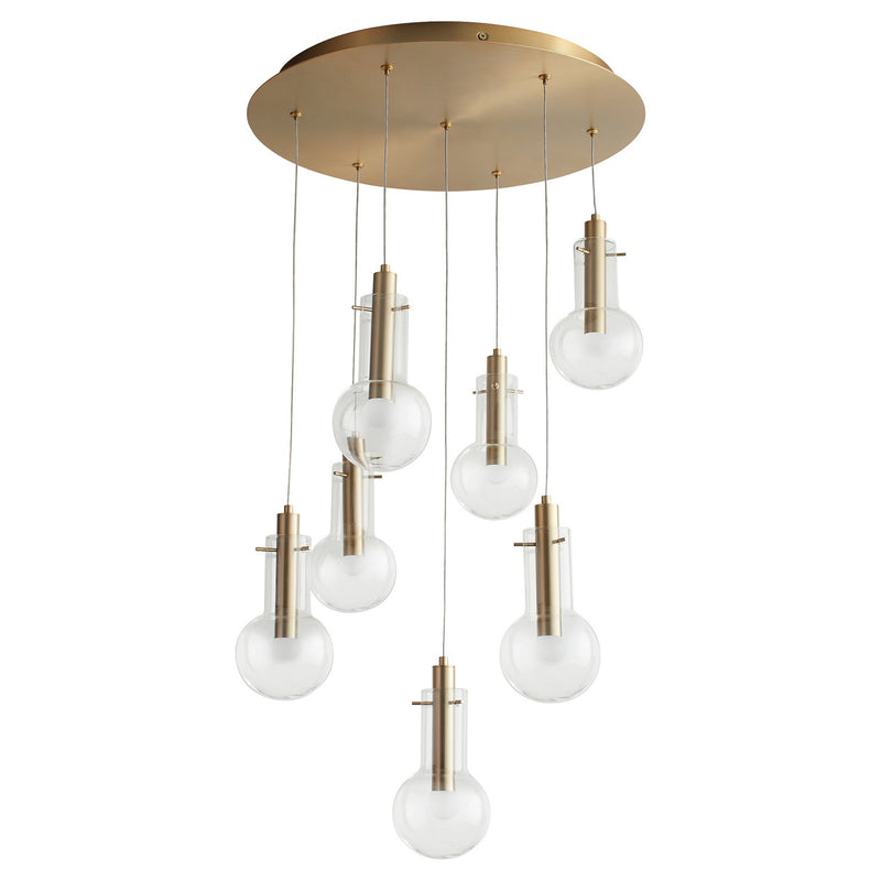 Quorum 3-674-40 LED Pendant, Aged Brass