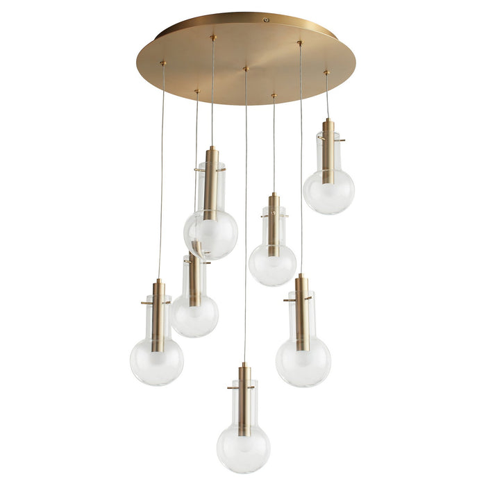 Oxygen 3-674-40 LED Pendant, Aged Brass