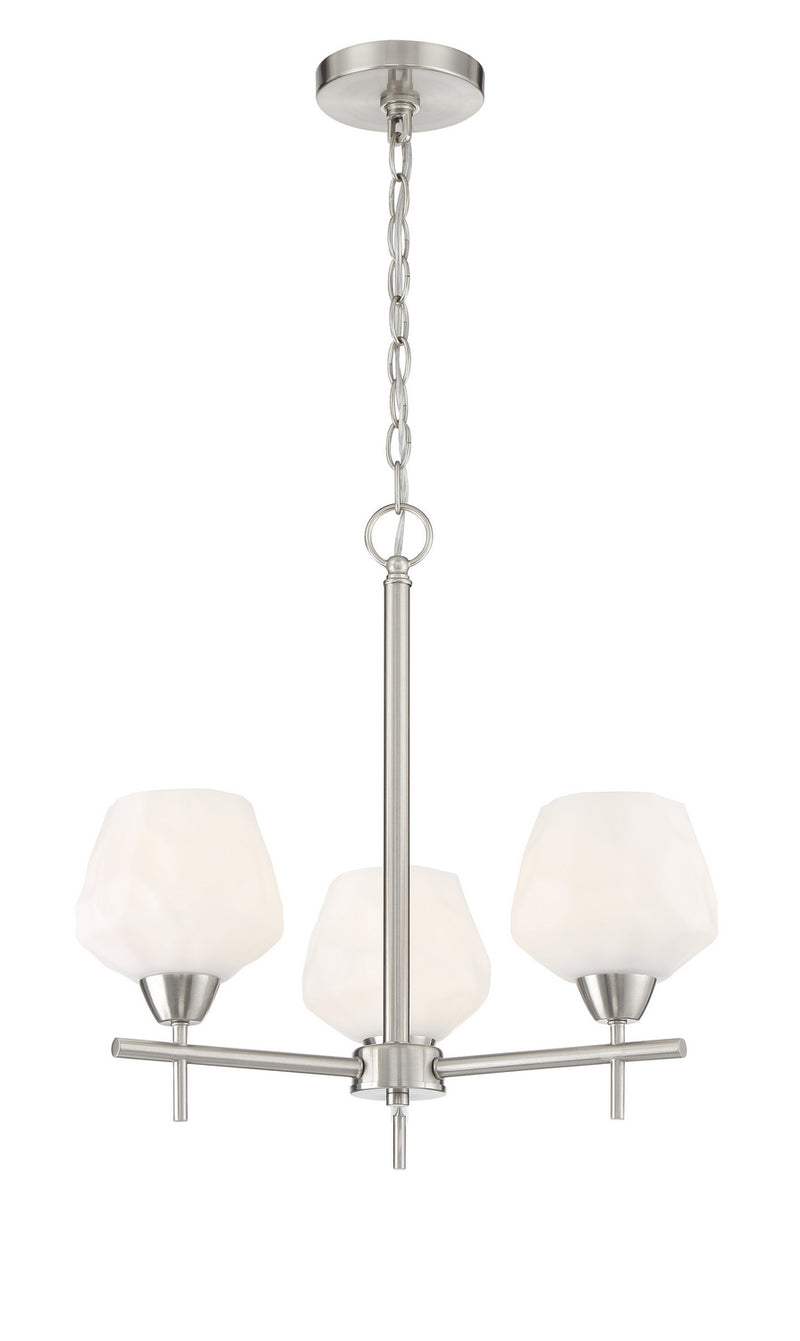 Minka-Lavery 2173-84 Three Light Chandelier, Brushed Nickel