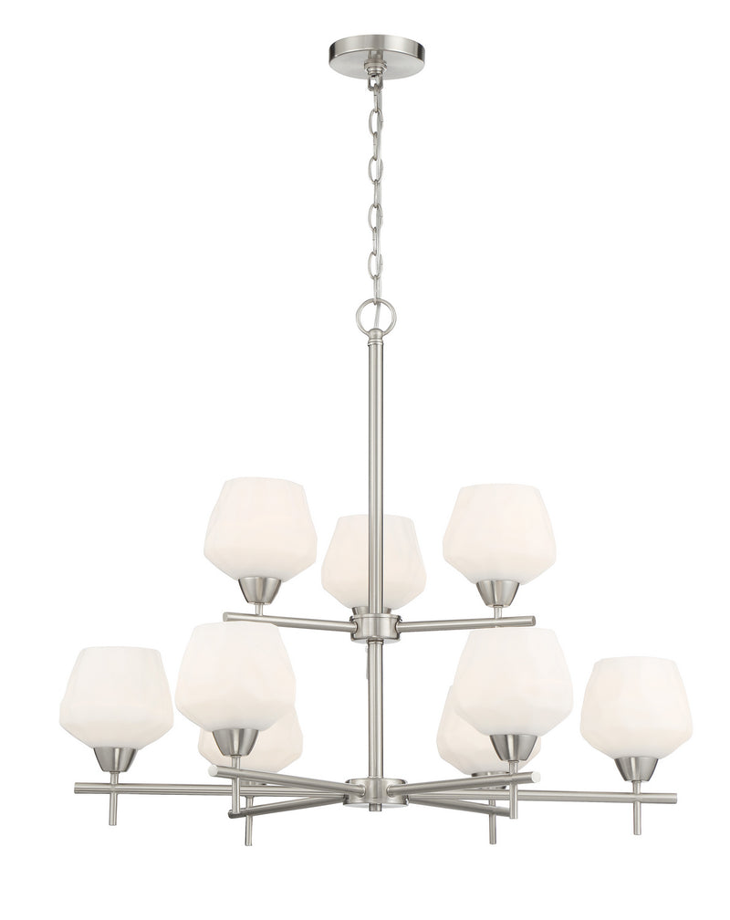 Minka-Lavery 2179-84 Nine Light Chandelier, Brushed Nickel
