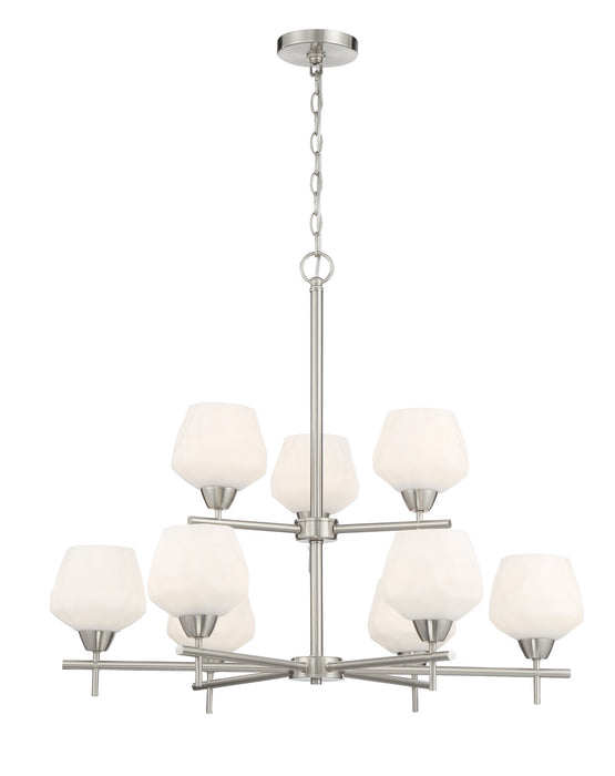 Minka-Lavery 2179-84 Nine Light Chandelier, Brushed Nickel