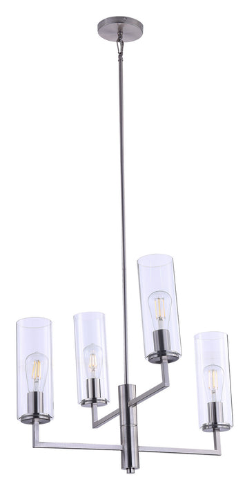 Minka-Lavery 4045-84 Four Light Chandelier, Brushed Nickel