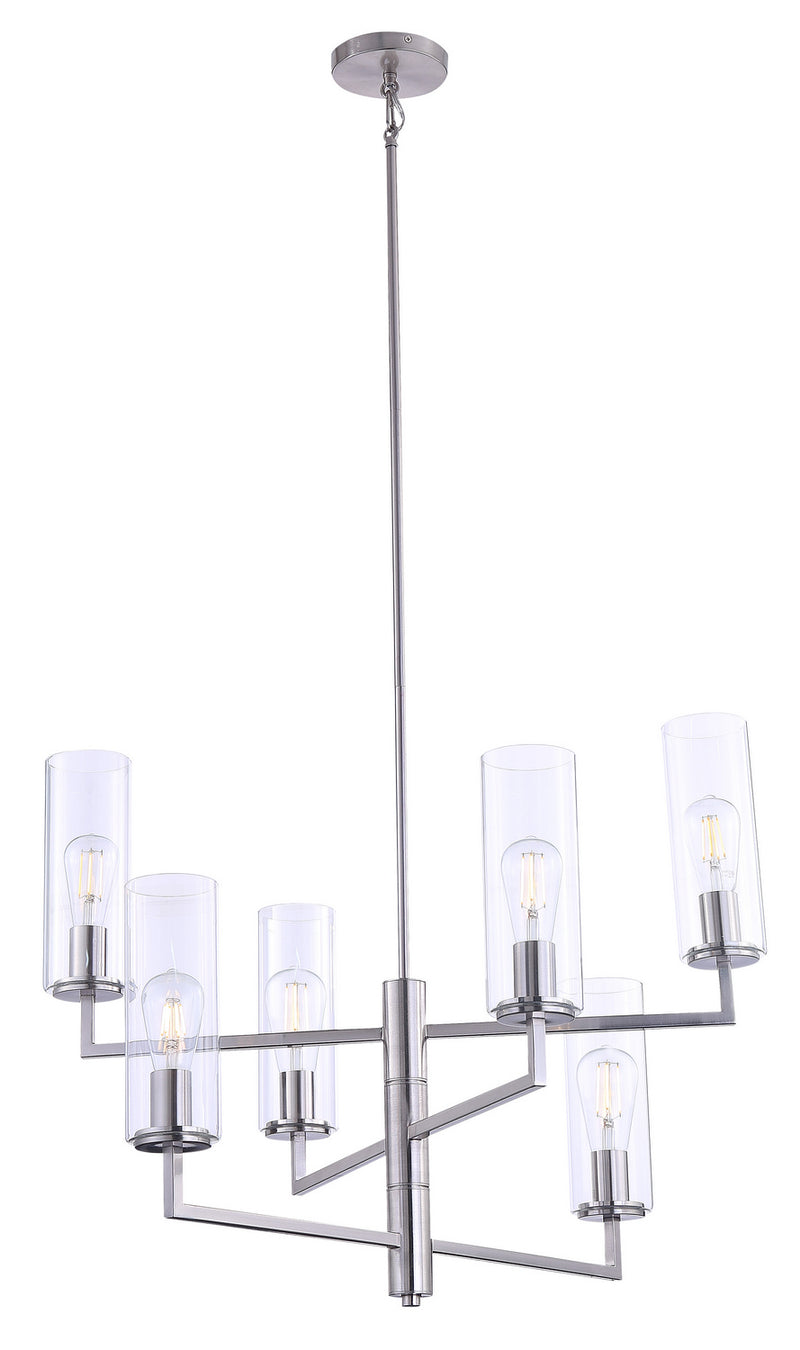 Minka-Lavery 4046-84 Six Light Chandelier, Brushed Nickel
