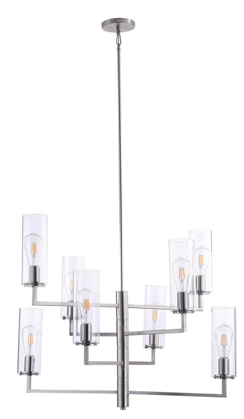Minka-Lavery 4048-84 Eight Light Chandelier, Brushed Nickel