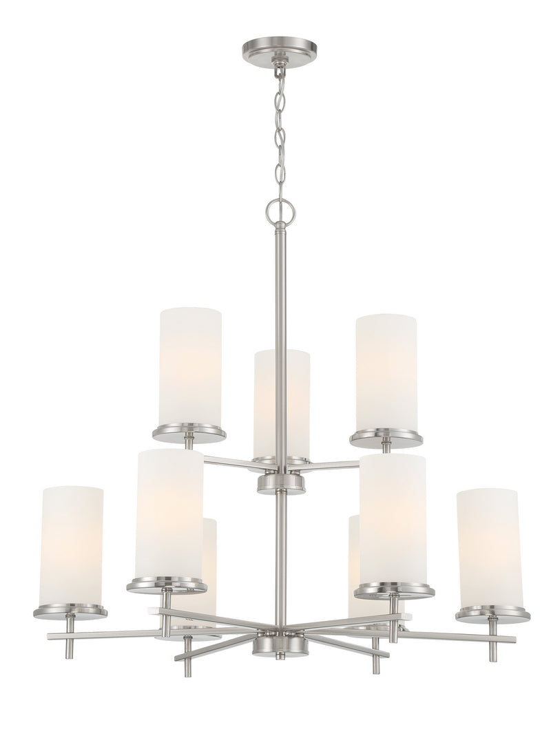 Minka-Lavery 4099-84 Nine Light Chandelier, Brushed Nickel