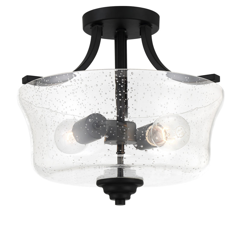 Minka-Lavery 4922-66A Two Light Semi Flush Mount, Coal