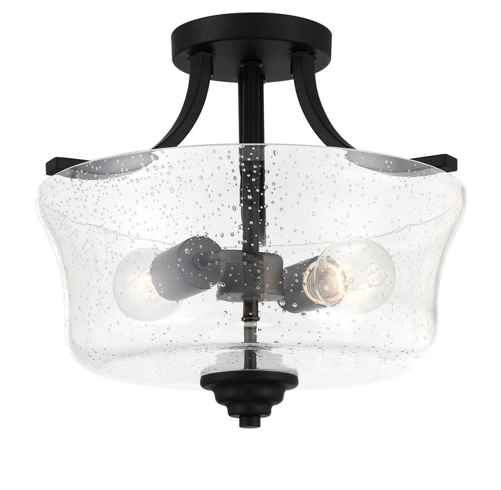 Minka-Lavery 4922-66A Two Light Semi Flush Mount, Coal