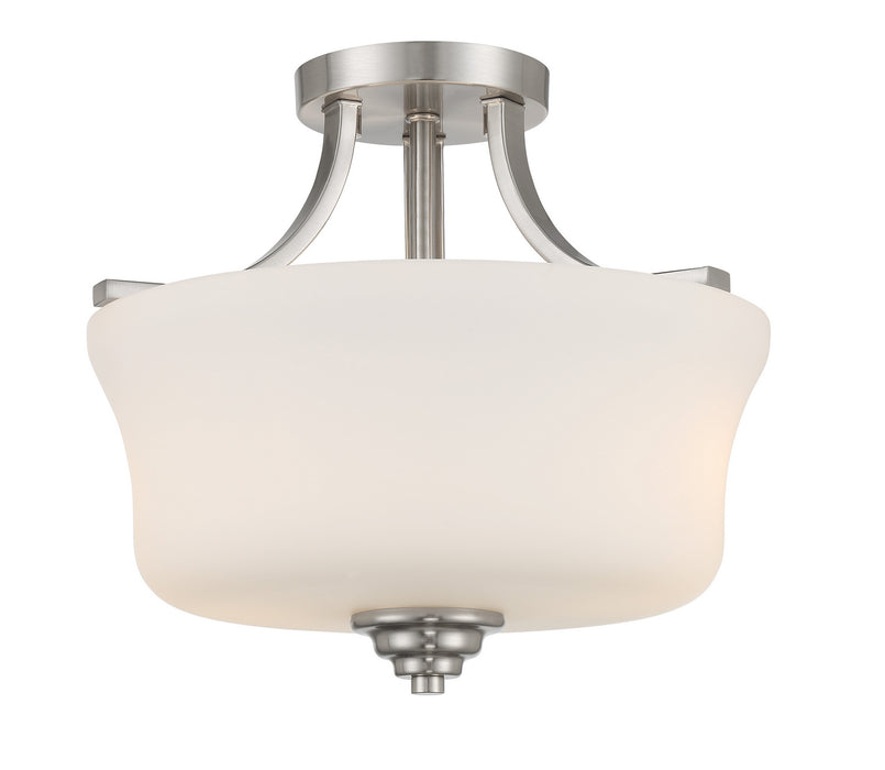 Minka-Lavery 4922-84 Two Light Semi Flush Mount, Brushed Nickel