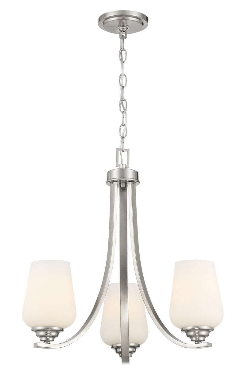 Minka-Lavery 4923-84 Three Light Chandelier, Brushed Nickel