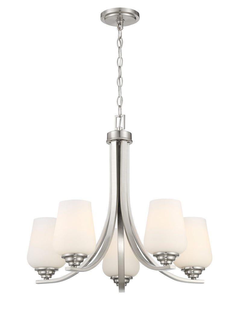 Minka-Lavery 4925-84 Five Light Chandelier, Brushed Nickel