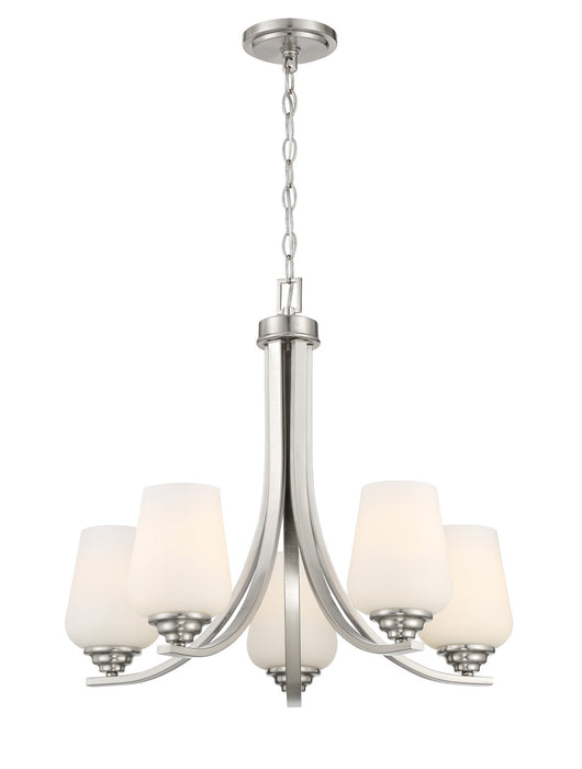 Minka-Lavery 4925-84 Five Light Chandelier, Brushed Nickel