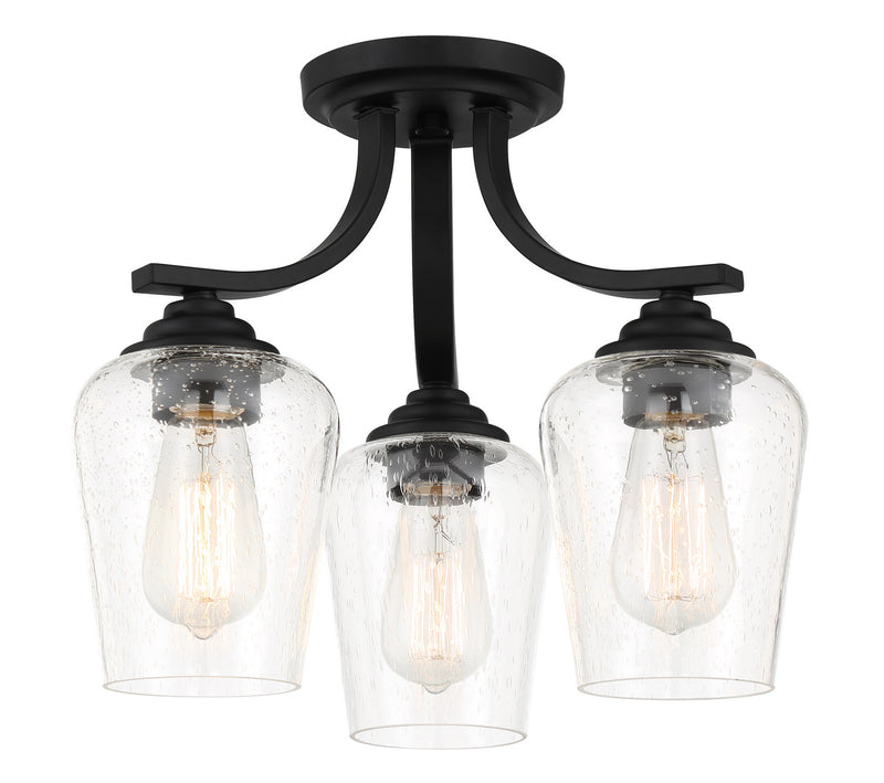 Minka-Lavery 4926-66A Three Light Semi Flush / Chandelier, Coal