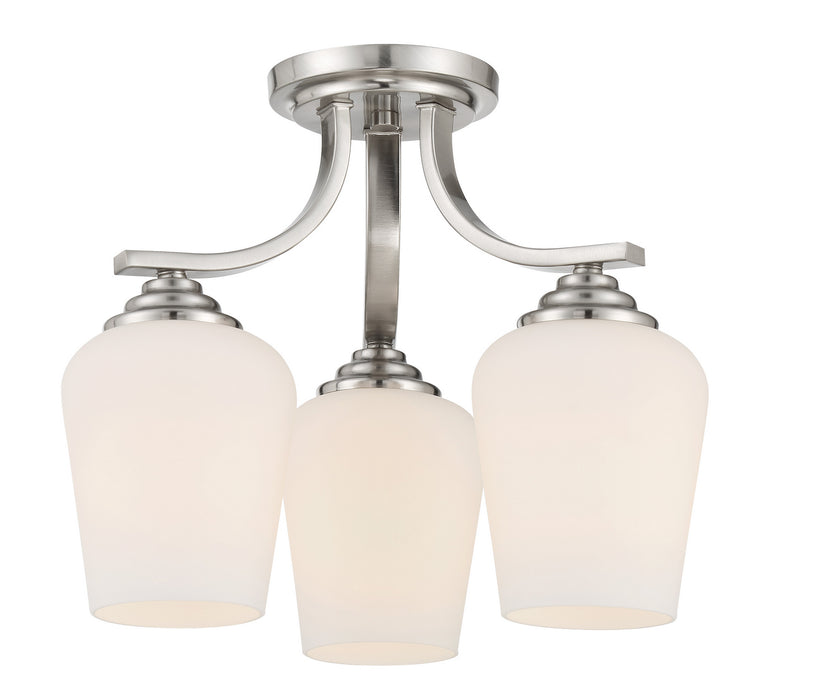 Minka-Lavery 4926-84 Three Light Semi Flush / Chandelier, Brushed Nickel