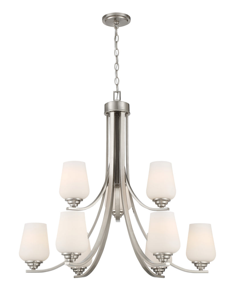 Minka-Lavery 4929-84 Nine Light Chandelier, Brushed Nickel