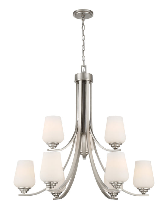 Minka-Lavery 4929-84 Nine Light Chandelier, Brushed Nickel