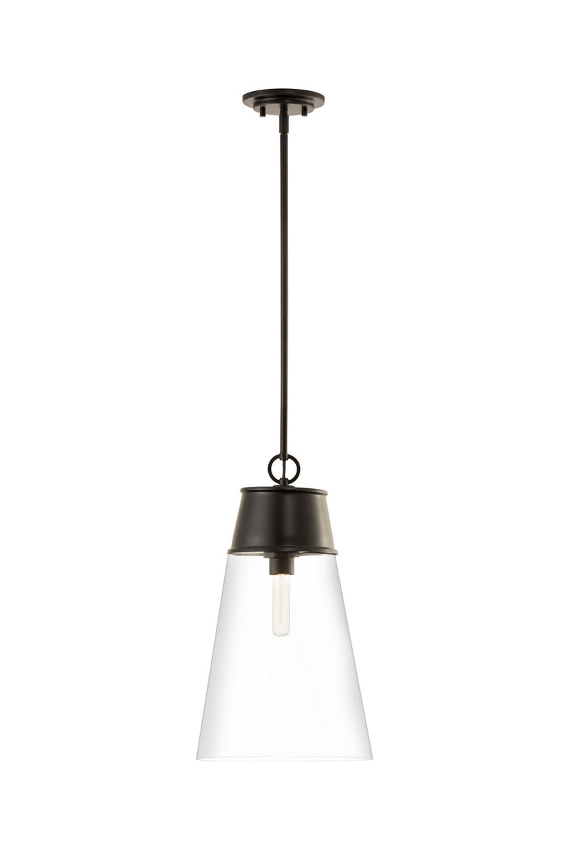 Z-Lite 2300P12-MB One Light Pendant, Matte Black