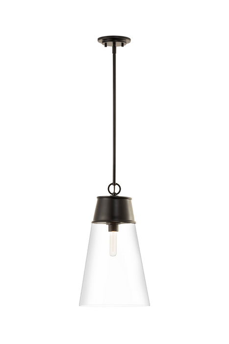 Z-Lite 2300P12-MB One Light Pendant, Matte Black