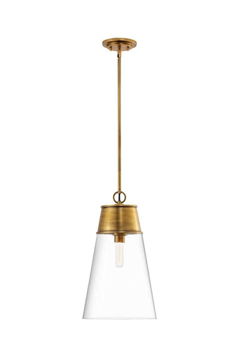 Z-Lite 2300P12-RB One Light Pendant, Rubbed Brass