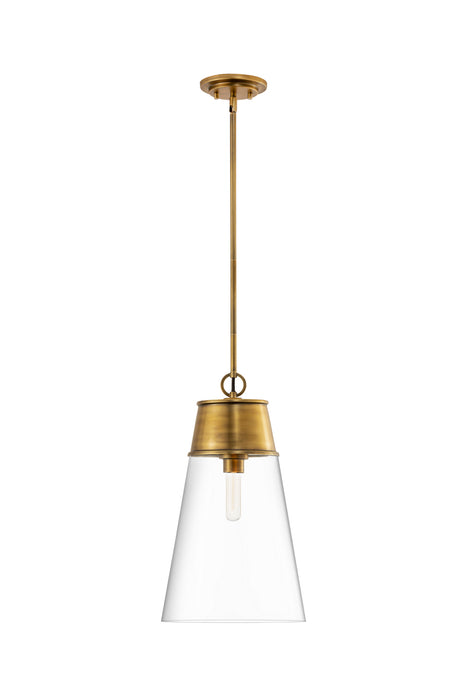 Z-Lite 2300P12-RB One Light Pendant, Rubbed Brass