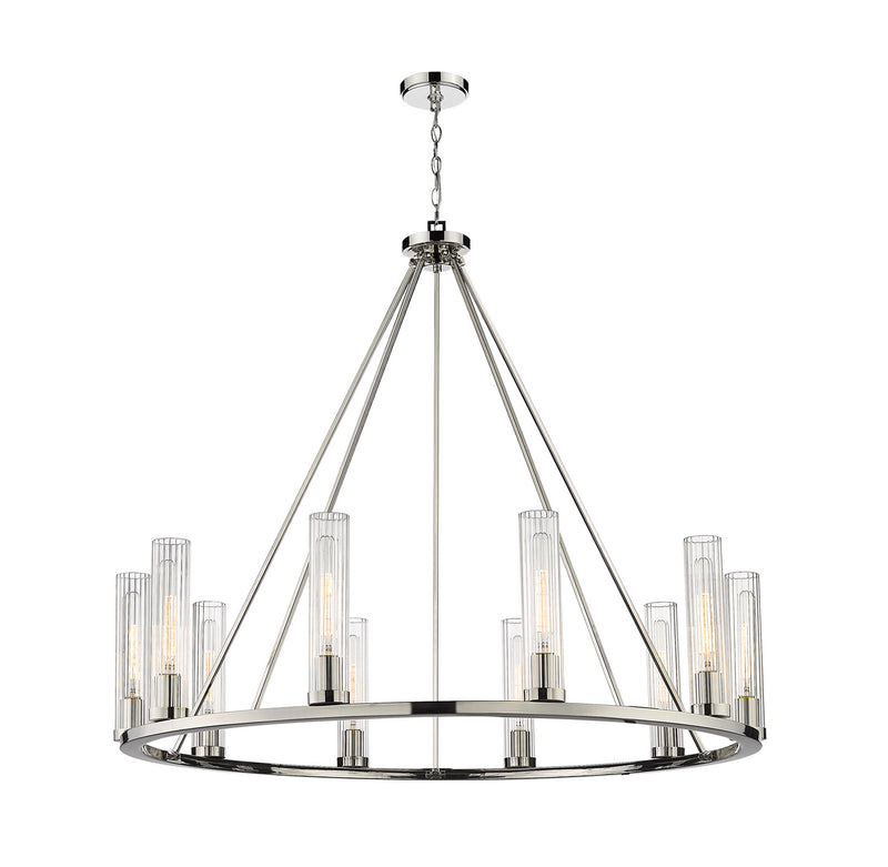 Z-Lite 3031-10PN Ten Light Chandelier, Polished Nickel
