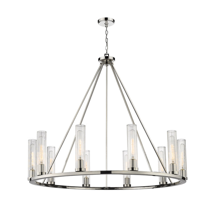 Z-Lite 3031-10PN Ten Light Chandelier, Polished Nickel