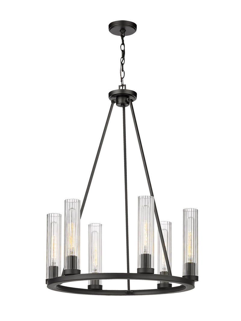 Z-Lite 3031-6BRZ Six Light Chandelier, Bronze