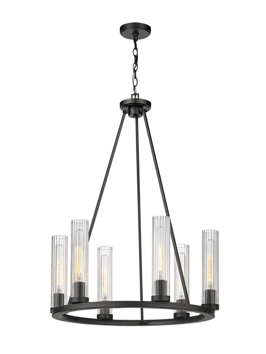 Z-Lite 3031-6BRZ Six Light Chandelier, Bronze
