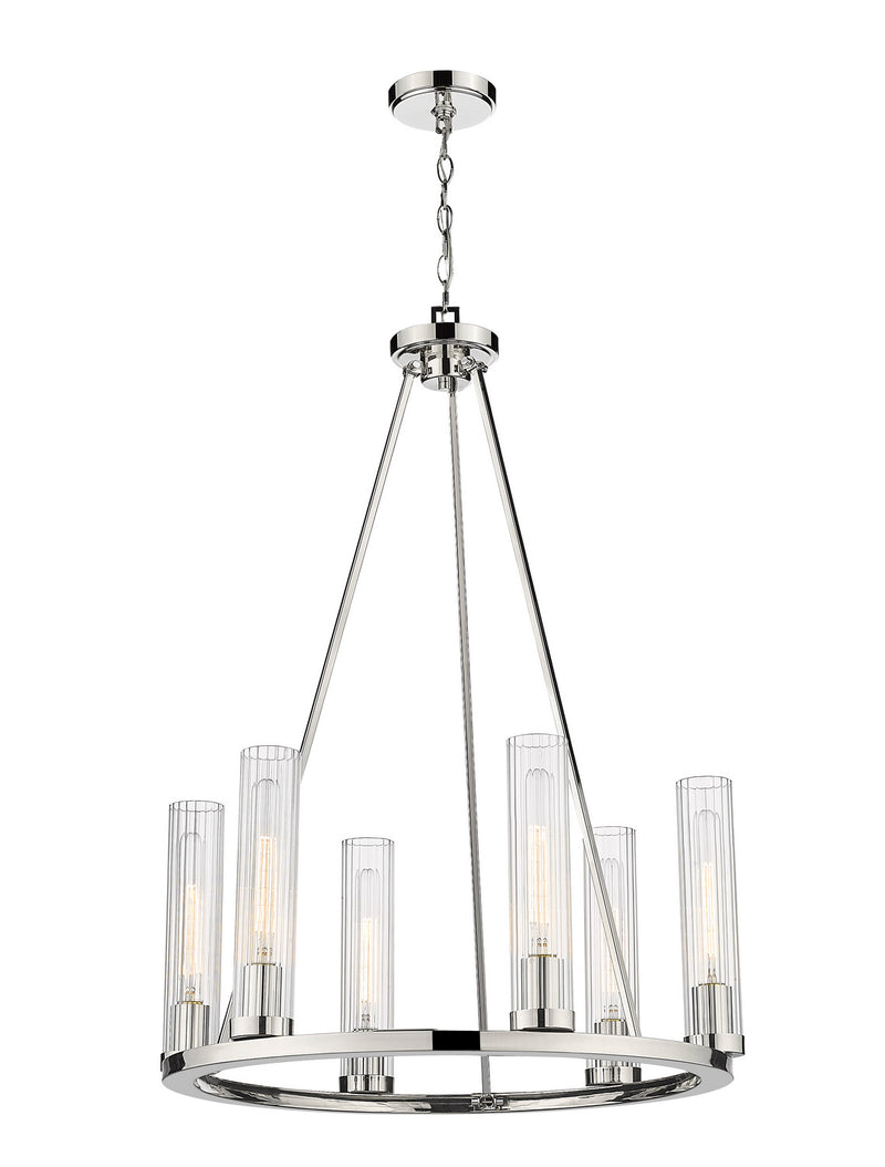 Z-Lite 3031-6PN Six Light Chandelier, Polished Nickel