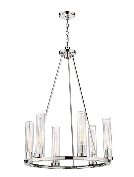Z-Lite 3031-6PN Six Light Chandelier, Polished Nickel