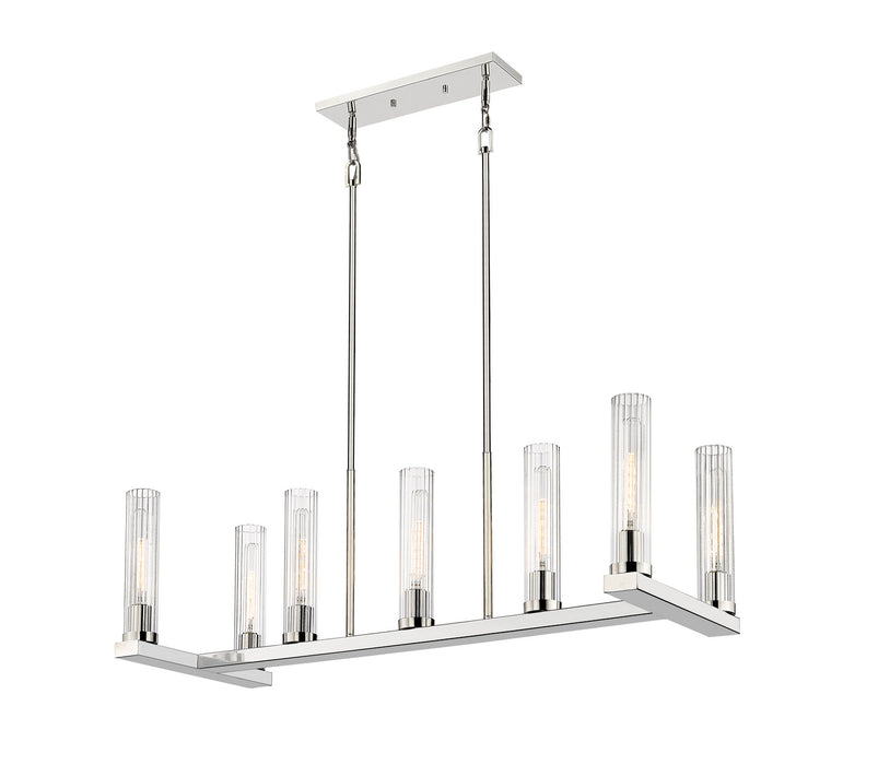 Z-Lite 3031-7L-PN Seven Light Linear Chandelier, Polished Nickel