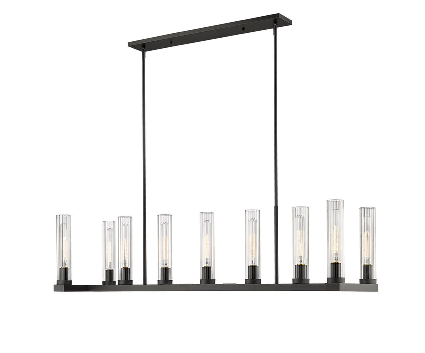 Z-Lite 3031-9L-BRZ Nine Light Linear Chandelier, Bronze