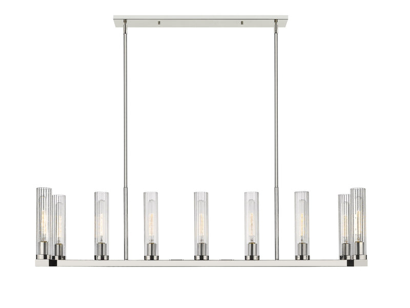 Z-Lite 3031-9L-PN Nine Light Linear Chandelier, Polished Nickel