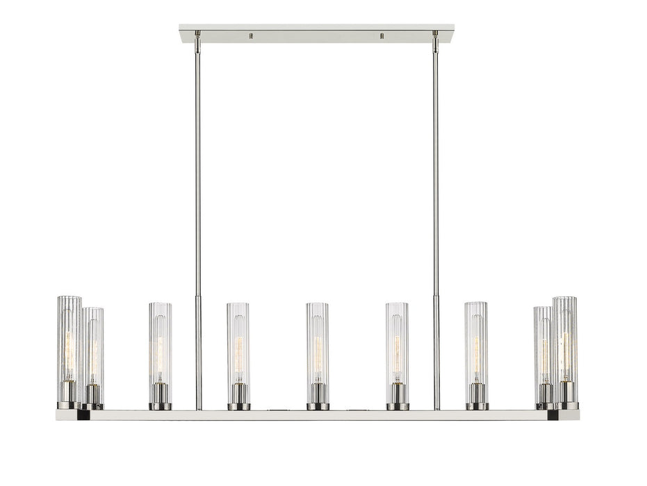 Z-Lite 3031-9L-PN Nine Light Linear Chandelier, Polished Nickel
