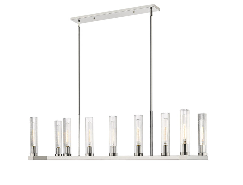 Z-Lite 3031-9L-PN Nine Light Linear Chandelier, Polished Nickel