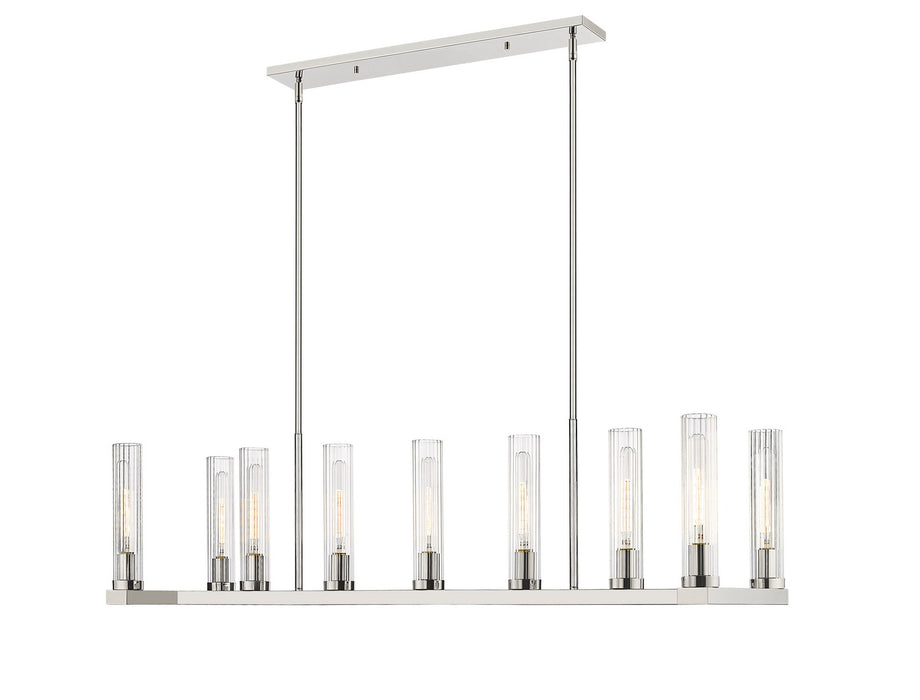 Z-Lite 3031-9L-PN Nine Light Linear Chandelier, Polished Nickel