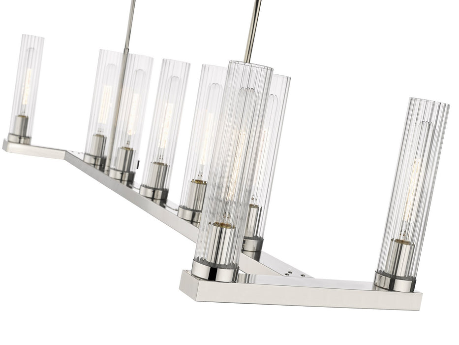 Z-Lite 3031-9L-PN Nine Light Linear Chandelier, Polished Nickel