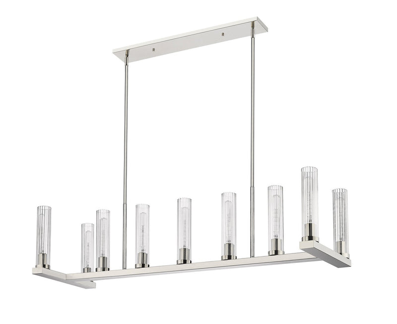 Z-Lite 3031-9L-PN Nine Light Linear Chandelier, Polished Nickel