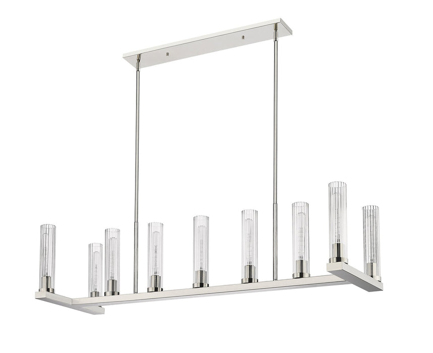 Z-Lite 3031-9L-PN Nine Light Linear Chandelier, Polished Nickel